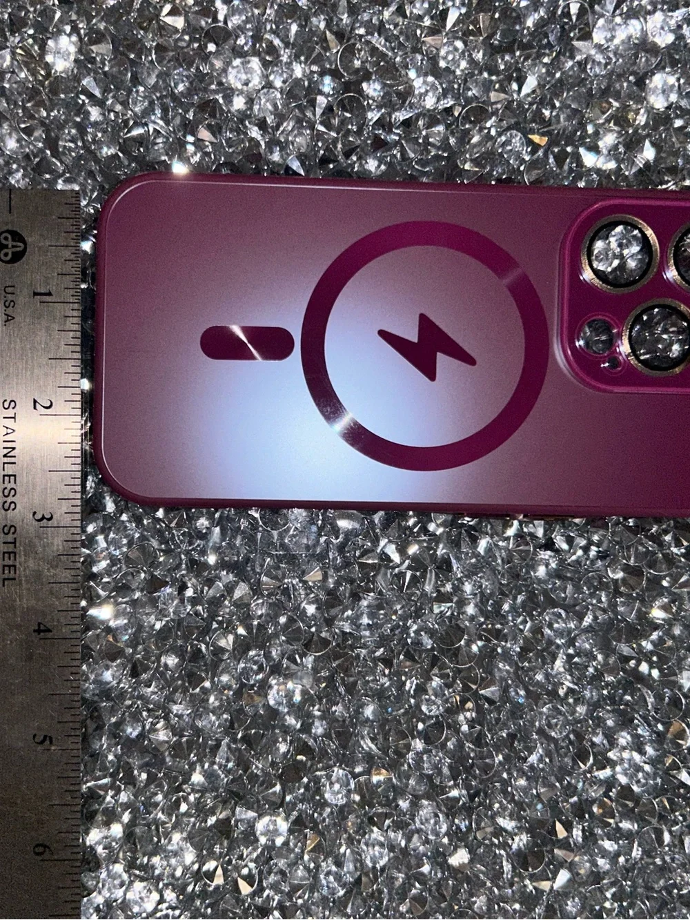 iPhone 15 pro Magenta Wireless Charging Compatible Phone Case